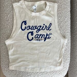 Cowgirl Camp Kids Cream Tank Top